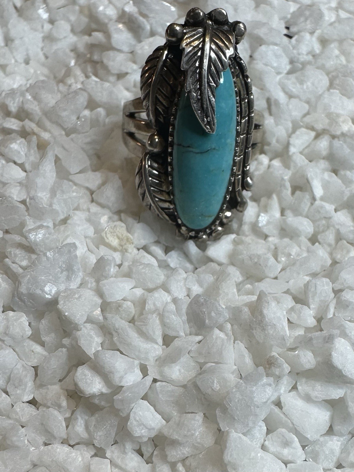 Native American Inspired Ring Sterling Silver Tur… - image 4