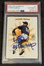 2001 SP Authentic ICHIRO Signed Future Watch RC 630/1250 PSA Auto 10 01 ROY/MVP