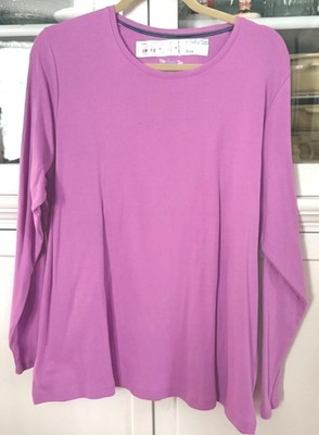 CROFT&BARROW CLASSIC TEE Woman PLUS 1X Cotton Top Shirt Crew Long Sleev LAVENDER