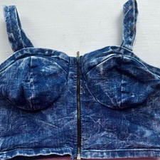 Small blue denim corset top Zip Lightweight