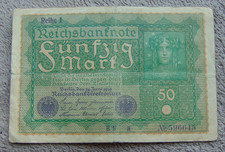 Geldscheine, Banknoten, eine Reichsbanknote über FÜNFZIG MARK, 1919 Jahr !