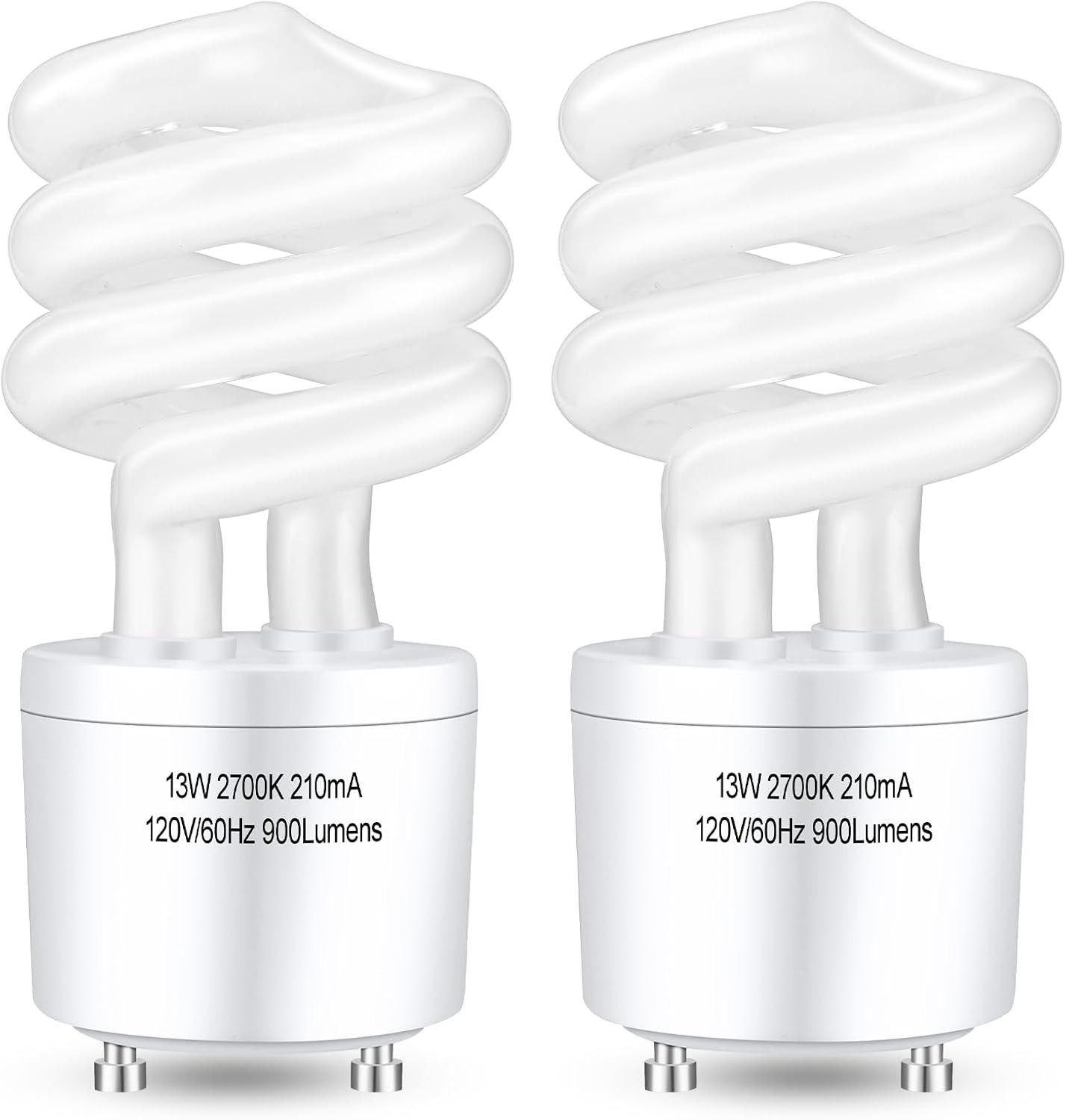 Gu24 Base, T3 Spiral 13watt (60watt Equ) Soft White 2700k 90