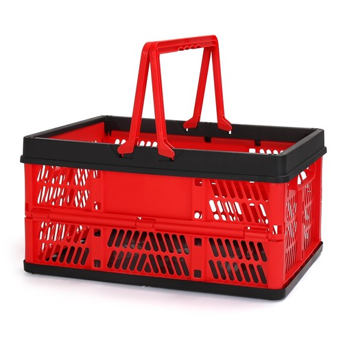 Plastic Storage Crate, Collapsible Crate for Storage Stacking Folding Storage...