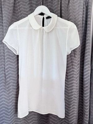 HALLHUBER Seidenbluse Tunikabluse Gr. M. 38. Seide ,Elfenbein, Creme-Weiß