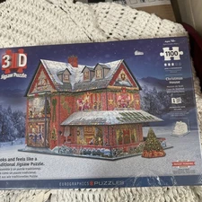 Christmas House 1100 Piece 3D Jigsaw Puzzle Eurographics New