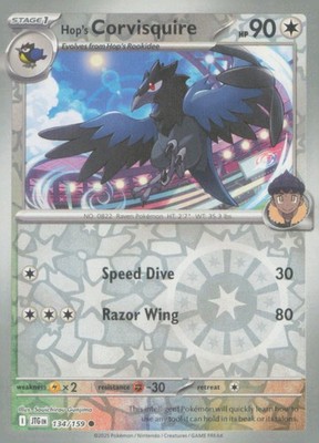 HOP'S CORVISQUIRE 134/159 COMMON JOURNEY TOGETHER POKEMON NEAR MINT