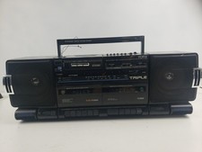 Vtg YORX # P1300 Dynamic Sound Triple Cassette Portable Stereo System Boom Box