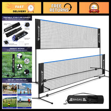 Adjustable Badminton Volleyball Net - Foldable Nylon, 10ft/14ft/17ft, Indoor/O