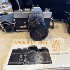 Vintage Minolta SRT 201 meter works w/ 50mm 1.7 SLR 35mm Film Camera  More