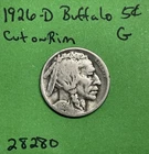 1926 D Buffalo 🦬 Indian Head Nickel 5c Good GD Cut On Rim