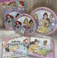 Disney Princess Party Supplies Bundle Plates Napkins Banner Tablecover AUTHENTIC