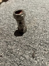 15mm Chrome Isolating Valve Copper Pipe Fitting Straight Joint Connector