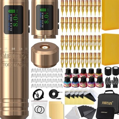 C1 Tattoo Maschine Set kabellos für Anfänger 7 einstellbare Hublängen 1900 mA...