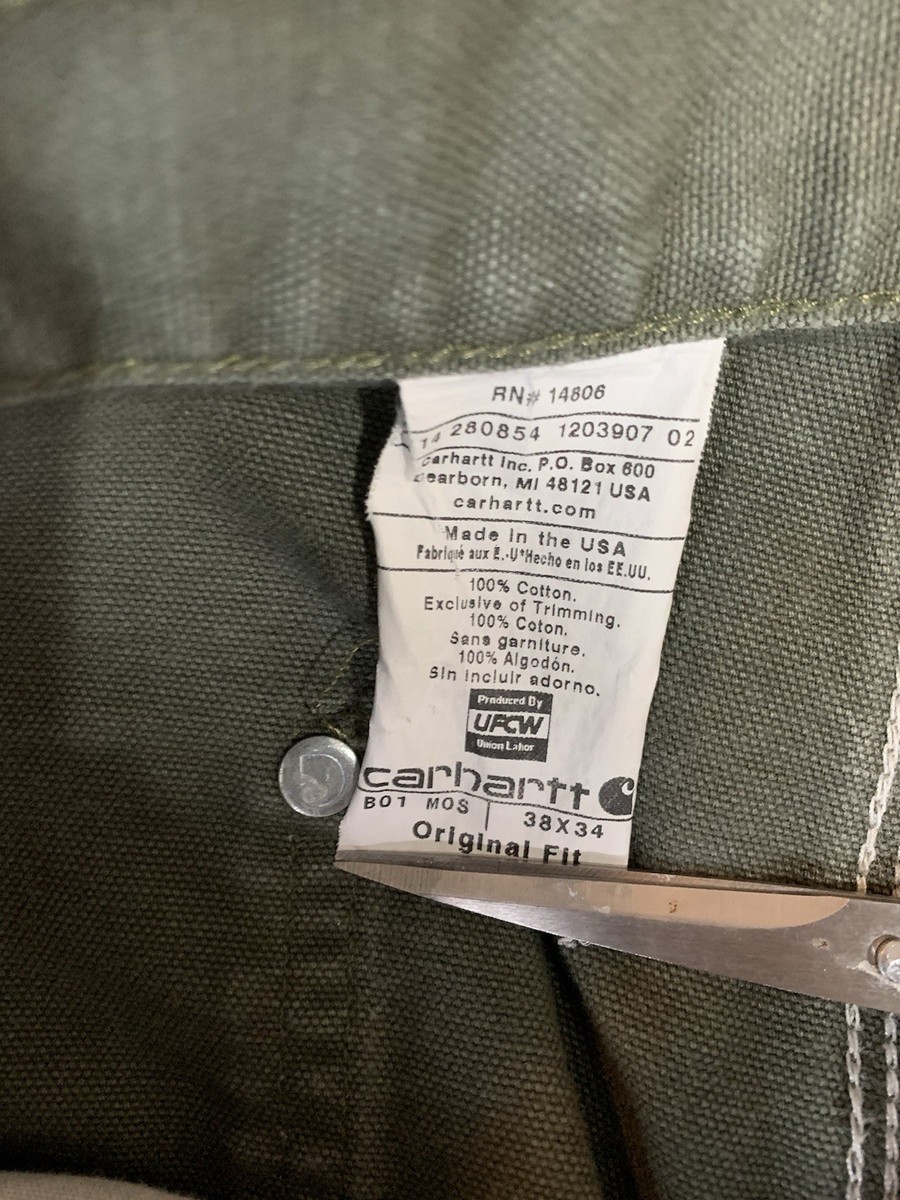 Vintage B01 MOS Carhartt Double Knee Pants 36x34 Green US Made | eBay