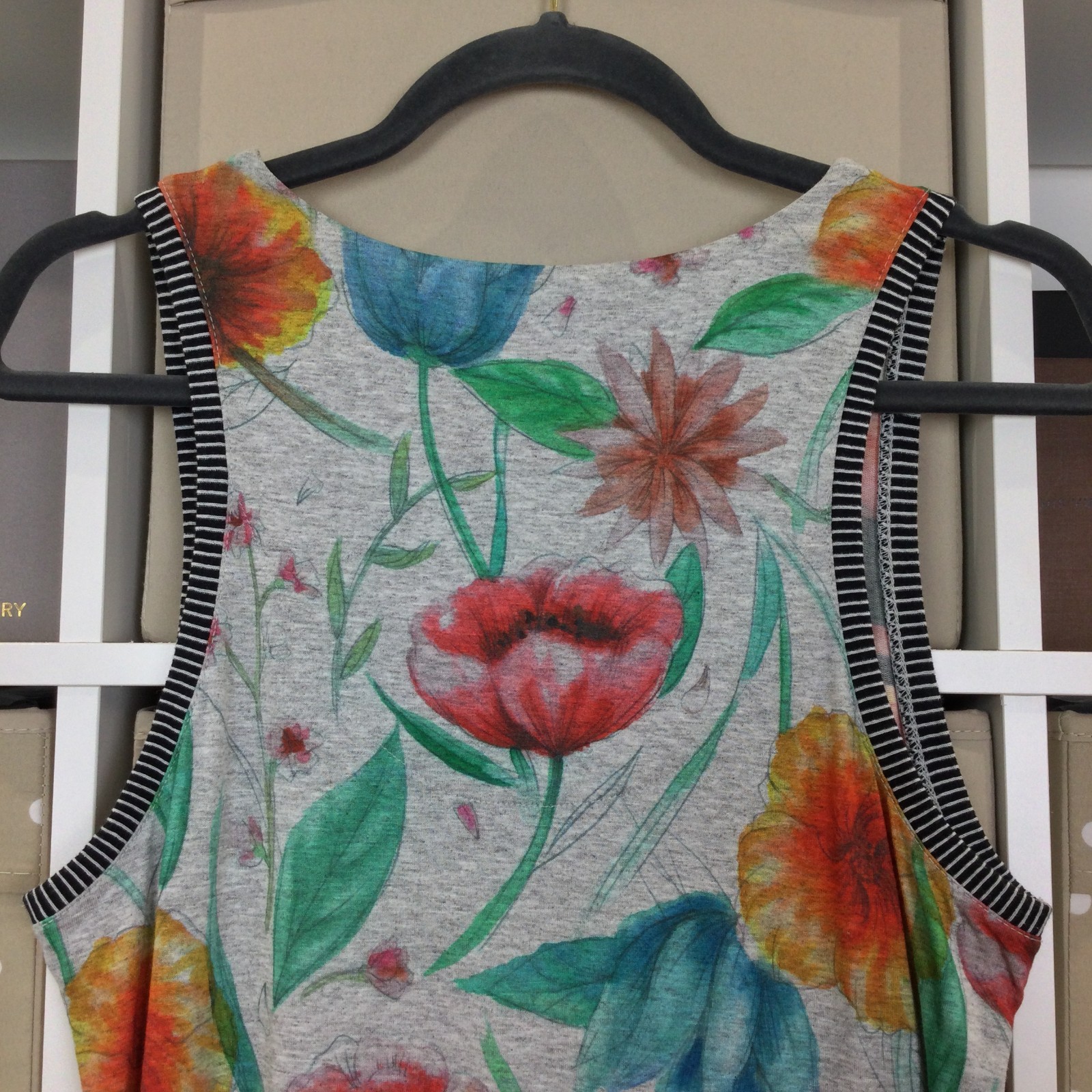 Desigual Vest Top Medium Colourful Graphic Floral Stripe Sleeveless Stretch image 9