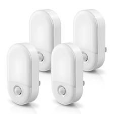 Motion Sensor Night Light Plug-In, 4-Pack, 5000K Daylight White, Adjustable Brig
