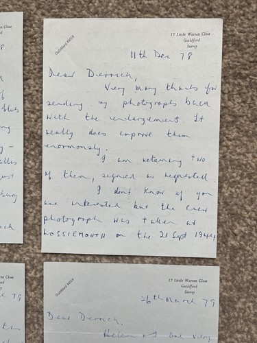 Letters Signed By 617 Squadron Dambuster Bob Knights Autograph WW2 RAF Tirpitz - Picture 3 of 11