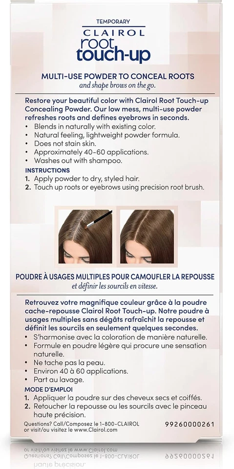 Clairol Root Touch-Up Temporary Concealing Powder, Medium Brown Hair Colour, 1 C - image 2 of 4