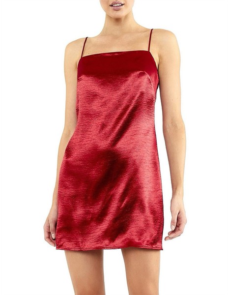 THE EAST ORDER Cody Red Christmas Satin Mini Slip Dress NWT RRP$149 Size M