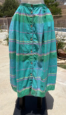 Vintage 90s Calvin Klein Sport Plaid Pleat Long Skirt 100 Cotton w/Pockets
