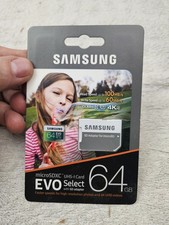 SAMSUNG EVO SELECT 64GB MICRO SDXC UHS-1 MEMORY CARD NEW SEALED