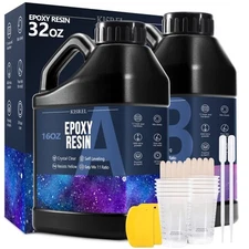Epoxy Resin 32OZ - Crystal Clear Epoxy Resin Kit - No Yellowing No Bubble Art Re