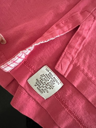 Peter Millar Cotton Short Sleeve Polo Shirt Men L Pink Salmon Check Collar - Picture 5 of 13
