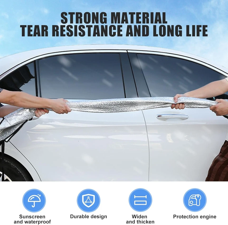 Car SUV/Truck/Sedan Half Windshield Cover Winter Snow Ice Frost Cover Outdoor Foto 4 de 4