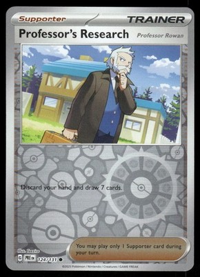 Pokemon Prismatic Evolutions Professor's Research [Rowan] 124/131 REVERSE HOLO