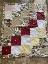 Floral Patchwork Quilted Throw Quilt 48 x 60 in Multicolor Rectangular