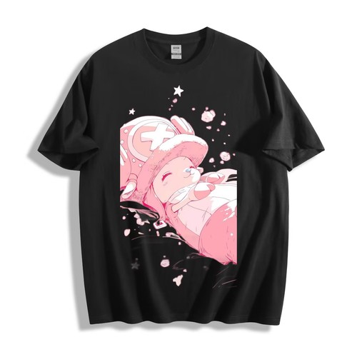 One Piece Chopper Pink Dreamy T-Shirt - Cute Anime Reindeer Design Unisex Tee - Picture 25 of 34