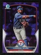 2023 Bowman Chrome Sapphire Prospects Purple 18/25 Luisangel Acuna Acuña 1m8