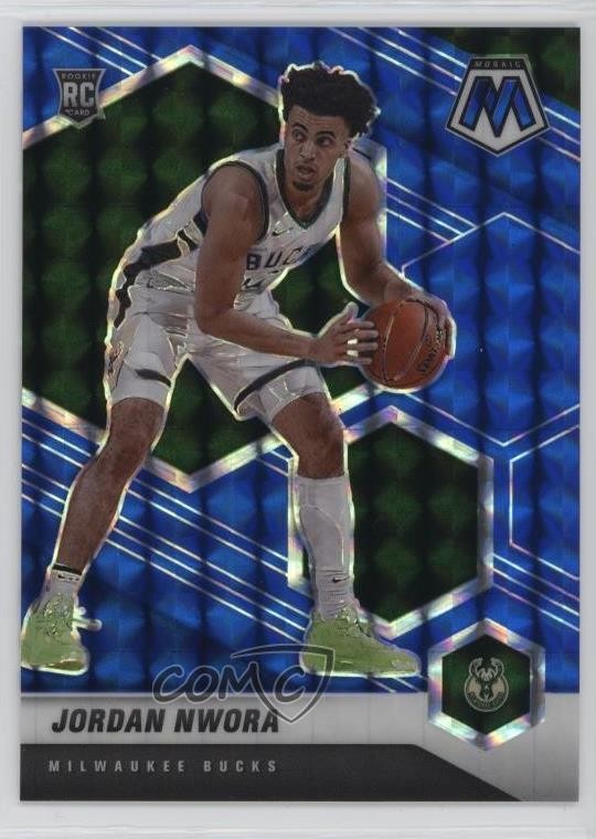 2020-21 Panini Mosaic Rookie Blue Mosaic Prizm /99 Jordan Nwora #219 Rookie RC