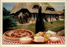 Apple Tart Normandy France vintage postcard q432