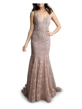 BLACK LABEL Womens Pink Sleeveless Full-Length Fit + Flare Formal Dress 6