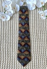 Martin Wong Studio 100% Silk Men’s Neck Tie Made In USA Geometric 57”