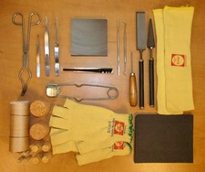 lot outils soufflage verre graphite alésoir pinces pinces gants kit de travail au lampe