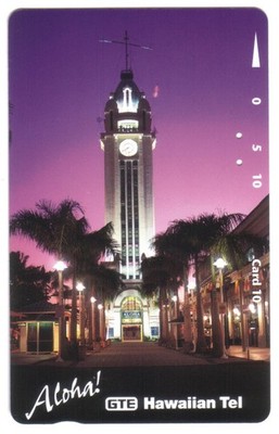 10u Aloha Tower Close-Up USED (2 Holes) Phone Card