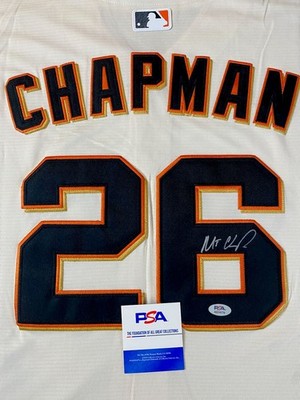 SAN FRANCISCO GIANTS- MATT CHAPMAN AUTOGRAPH #26 CREAM JERSEY PSA