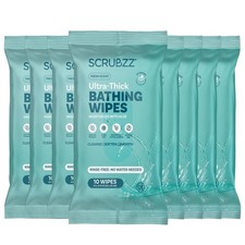 Extra Large Bath Wipes for Adults No Rinse - 80 10 Count Pack of 8 , White