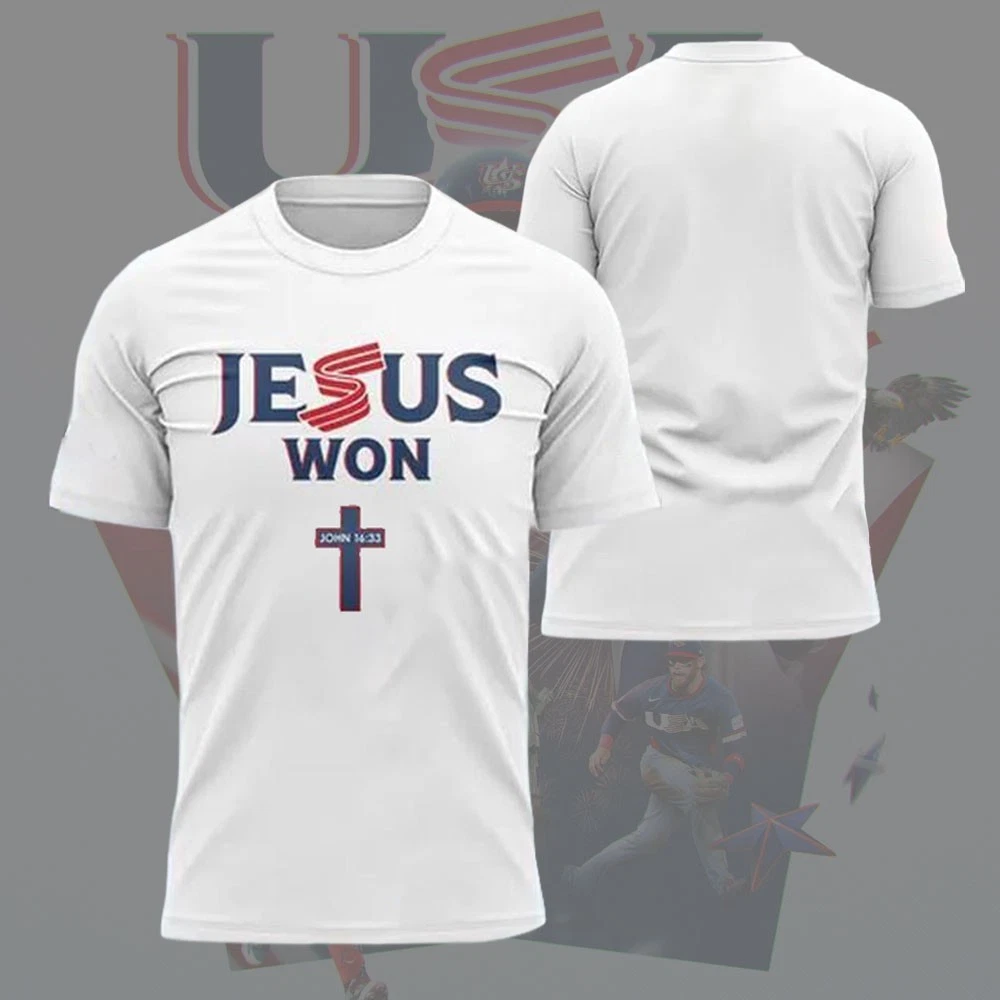 USA Team Baseball Jesus Won John 16 33 - 2026 World Baseball Classic T-shirt