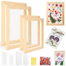 2 Pieces Paper Making Screen Frame Kit, A5 A6 Size Wooden Papermaking Mould a...