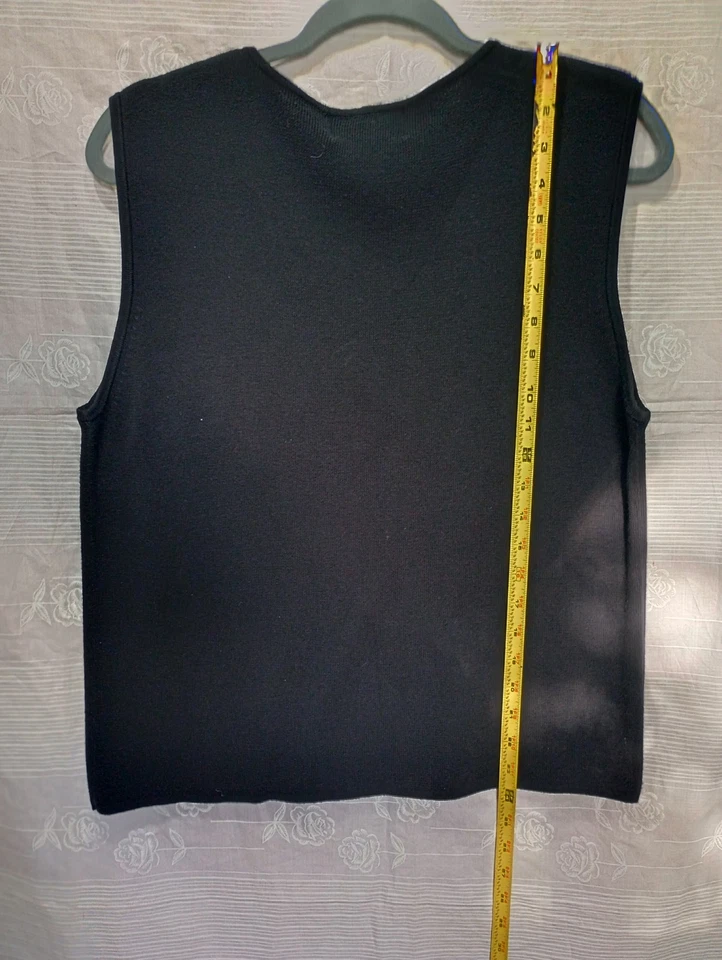 SAG HARBOR Suéter Chaleco Cuello Redondo Mujer Mediano 100% Algodón - Profesional  Foto 2 de 4