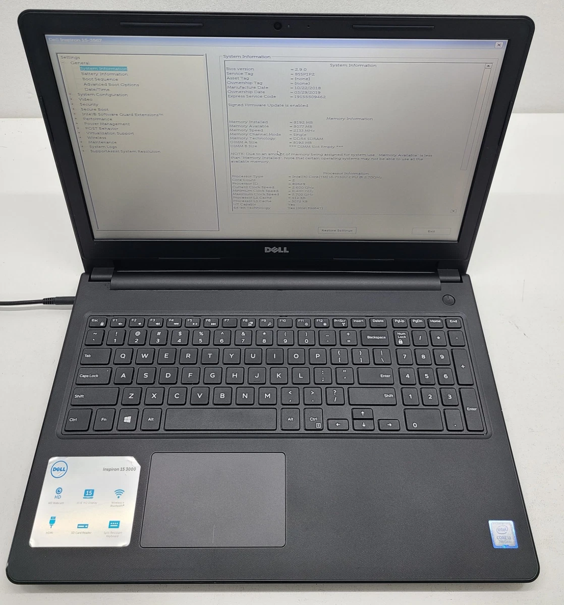 NEC/7th i3/Win11Pro/Office2021/新SSD/8GB⑥ Dell Intel Core i3 7th Gen. 8 GB RAM PC Laptops & Netbooks for