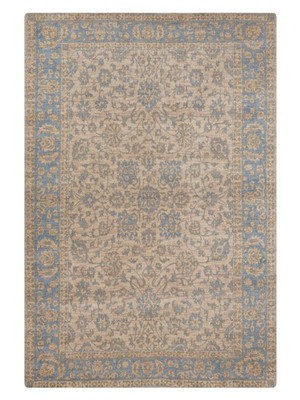 Hand-Knotted Loom Wool Oriental Area Rug - Beige Blue | BBH Homes I BBHM0004
