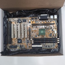 Vintage AZZA PT-6VB Motherboard VIA Apollo Pro+ Slot 1 242 PCI AGP Tested ATX