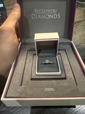 Beaverbrooks Platinum 900 Diamond Cluster Engagement Ring Size N 2mm Band