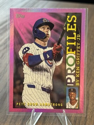 2026 Topps Series 1 Pete Crow Armstrong Pink Profiles Chicago Cubs 