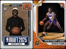 (2) 2025-26 Panini Instant Rasheer Fleming DRAFT NIGHT/RPS FIRST LOOK SP Suns RC