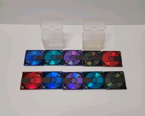 SONY MiniDisc Lot of 10 Recordable MD Color Collection 80 Minute w/ Cases Used